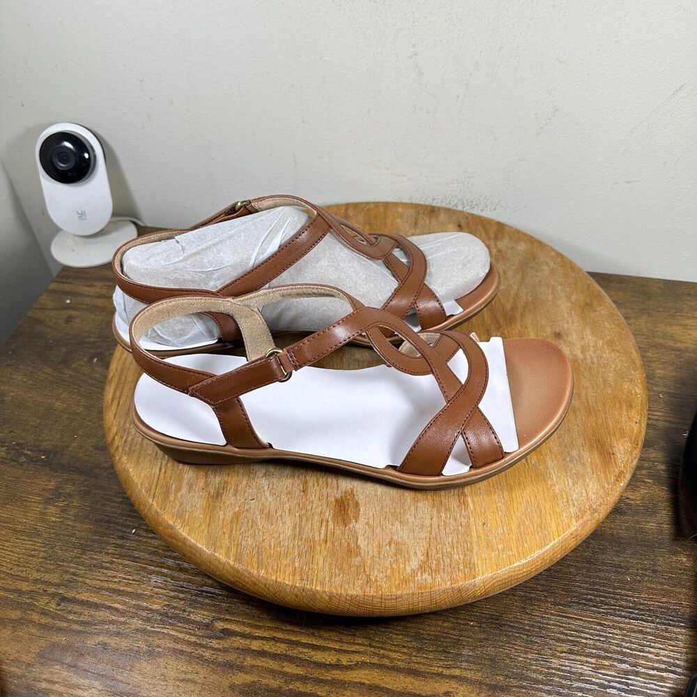 Naturalizer Soul Solo Flats Brown Open‎ Toe Shoes Women's Size 9.5 W